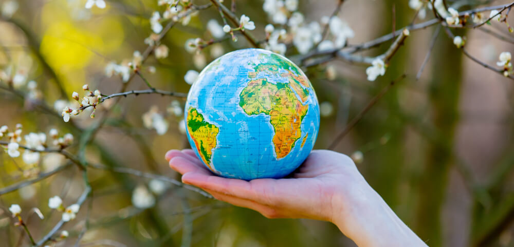 Earth - A healthy planet when people use eco-friendly products